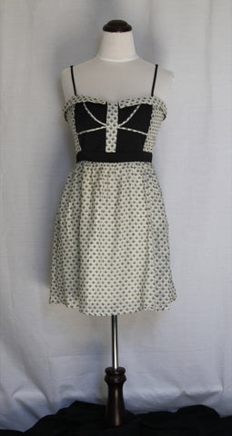Blue and White Silk Floral Day Dress with Exposed Zipper