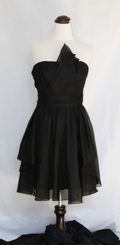 Black Chiffon Structured Frock