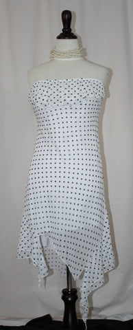 White Chiffon Polka Dot Party Dress