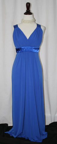 Bright Blue Full Length Jersey Gown