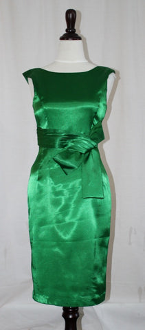 Green Satin Cocktail Dress