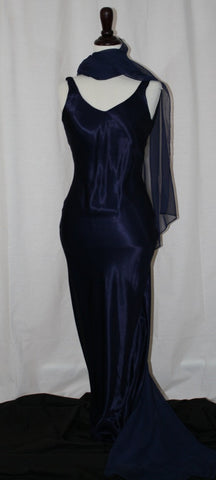 Indigo V-Neck Gown