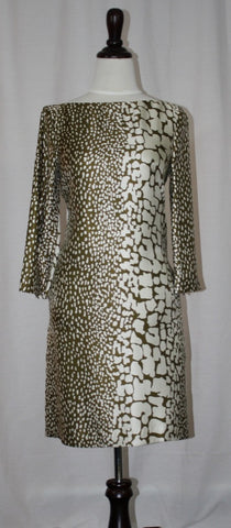 Long Sleeve Neutral Print Silk Tunic