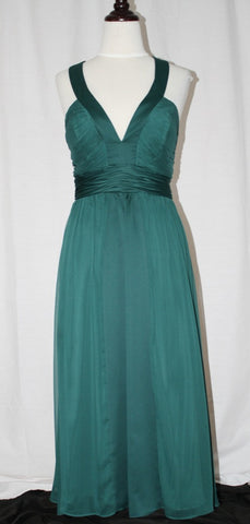 Emerald Tea Length Chiffon Dress