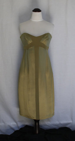 Olive Strapless Cocktail Dress