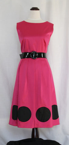 Magenta "Jackie-O" Belted Frock