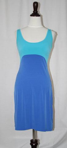 Teal/Blue Open Back Jersey Dress